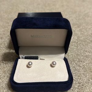 Mikimoto 18k white gold pearl earrings